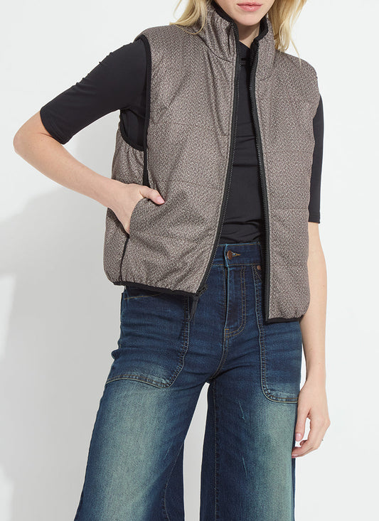 Lysse Rowyn Reversible Sleeveless Puffer Vest Donegal Tweed