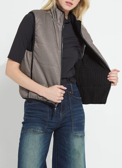 Lysse Rowyn Reversible Sleeveless Puffer Vest Donegal Tweed