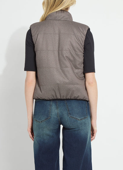 Lysse Rowyn Reversible Sleeveless Puffer Vest Donegal Tweed