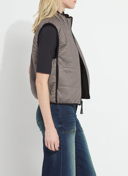 Lysse Rowyn Reversible Sleeveless Puffer Vest Donegal Tweed