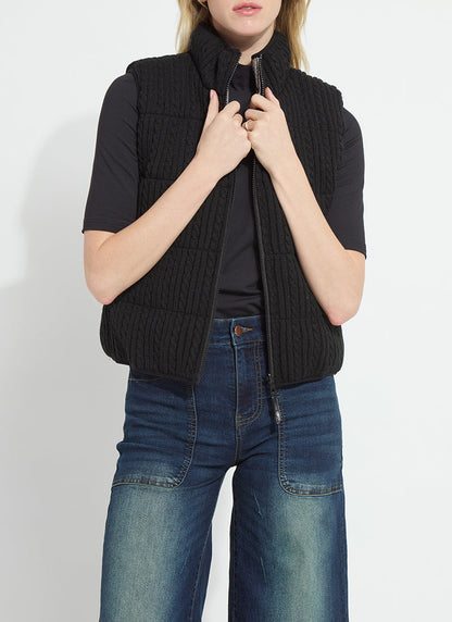 Lysse Rowyn Reversible Sleeveless Puffer Vest Donegal Tweed
