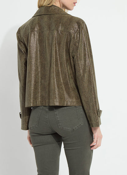 Lysse Emory Vegan Suede Moto Jacket Woodland Snake