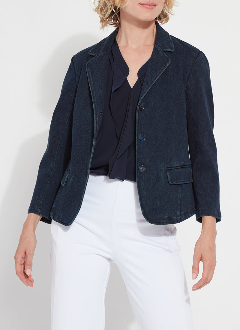 Lysse Della Denim Cropped Blazer Indigo