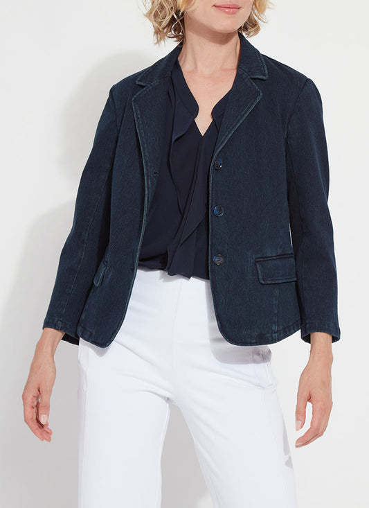 Lysse Della Denim Cropped Blazer Indigo