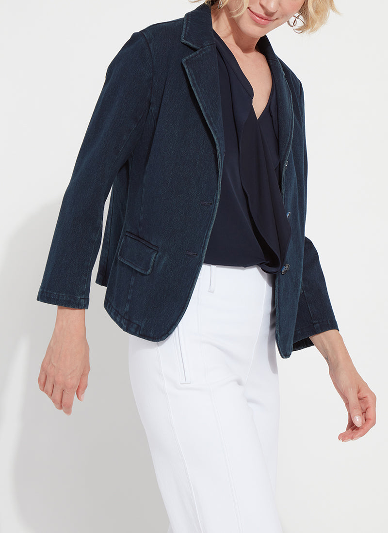 Lysse Della Denim Cropped Blazer Indigo