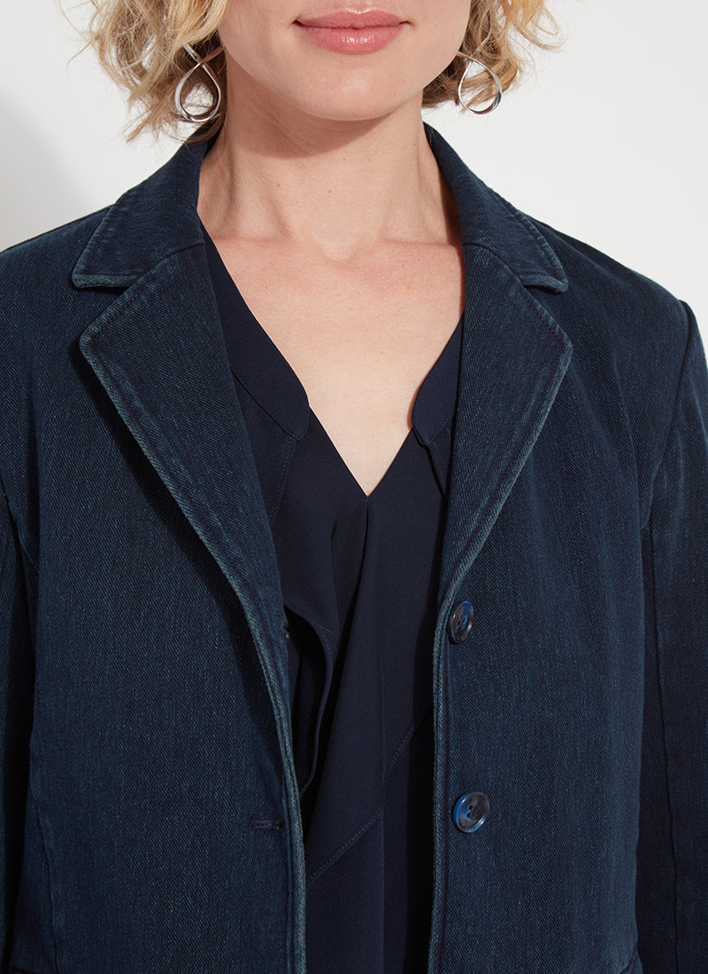 Lysse Della Denim Cropped Blazer Indigo
