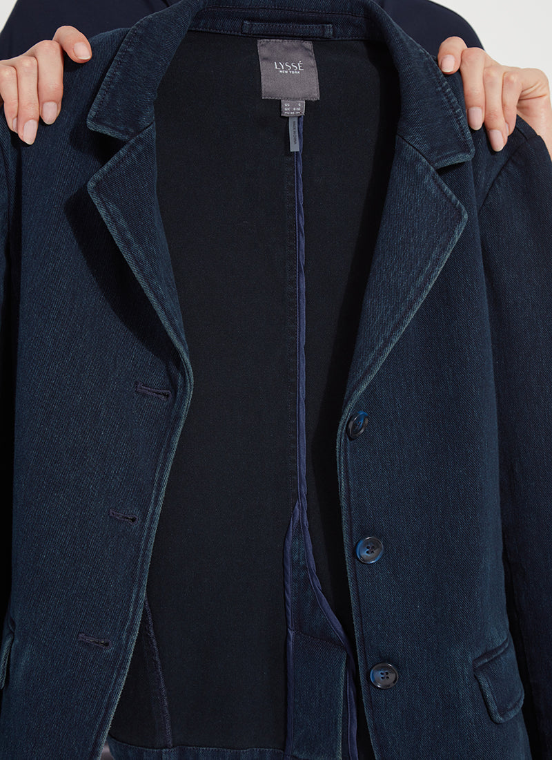 Lysse Della Denim Cropped Blazer Indigo