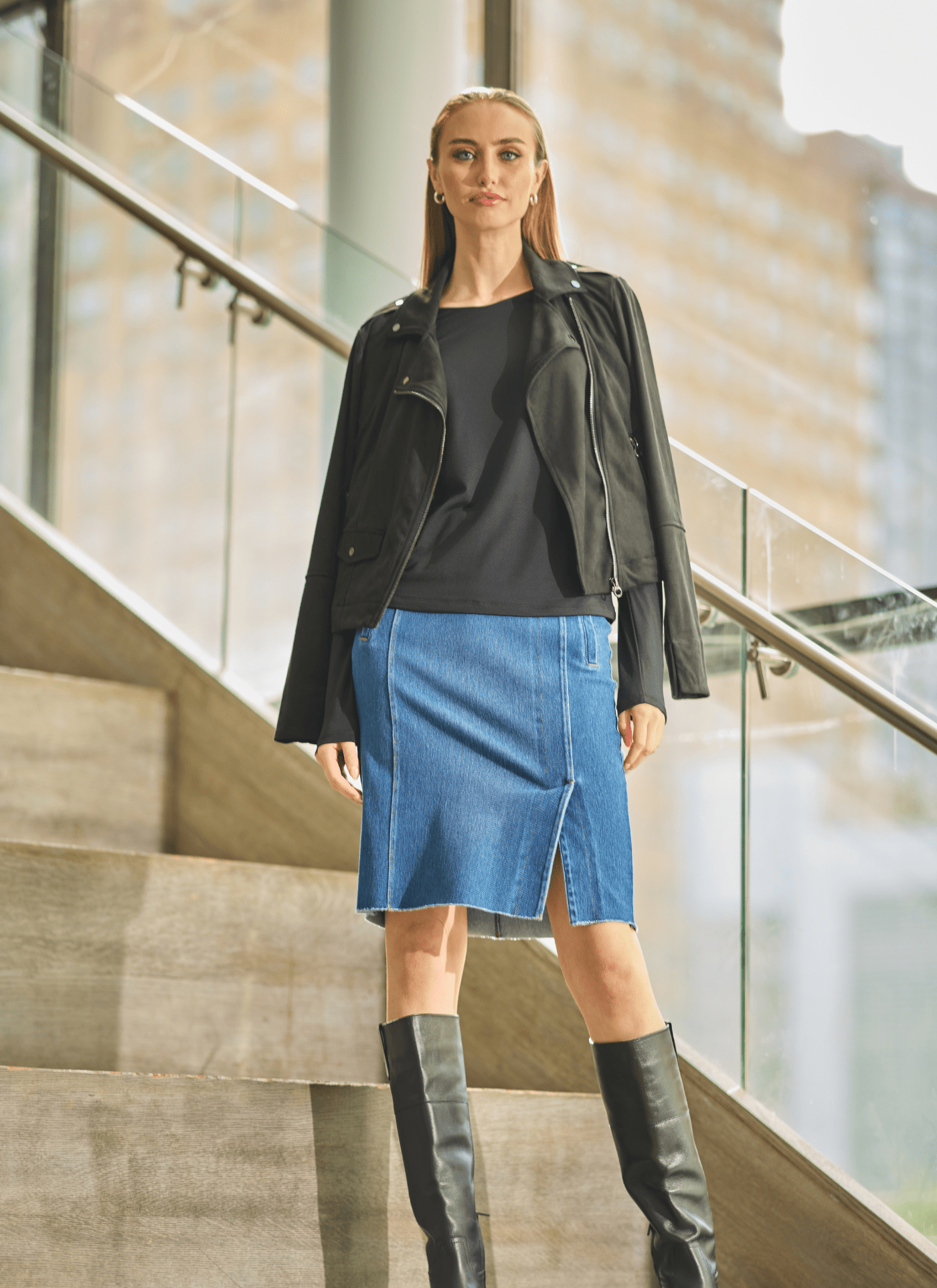 Lysse Amelia Moto Vegan Suede Jacket Black