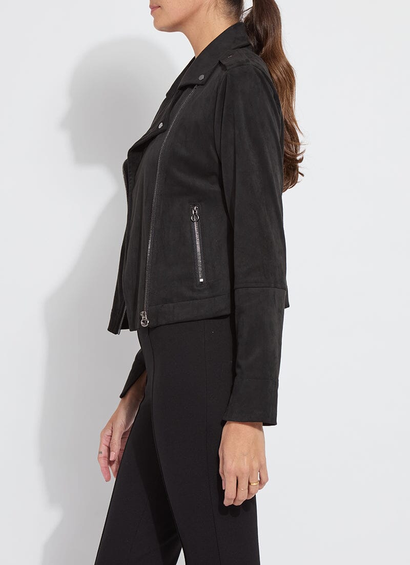 Lysse Amelia Moto Vegan Suede Jacket Black