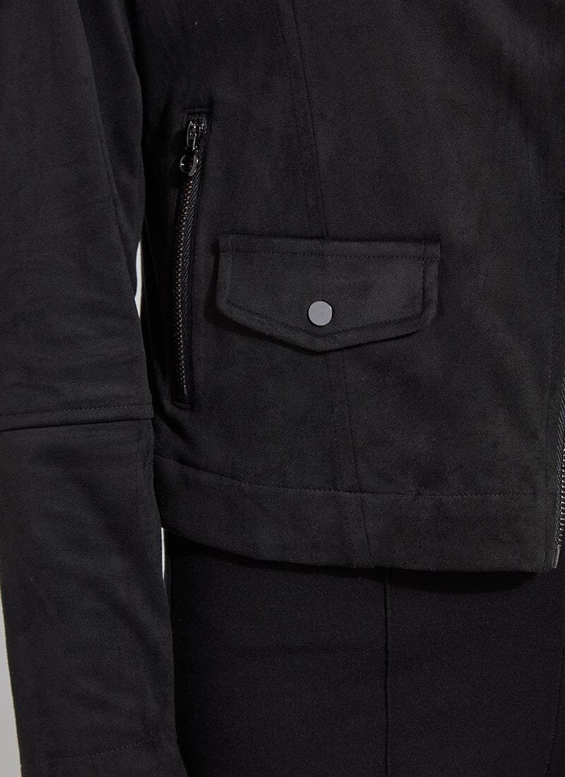 Lysse Amelia Moto Vegan Suede Jacket Black