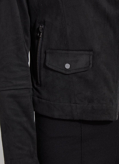 Lysse Amelia Moto Vegan Suede Jacket Black