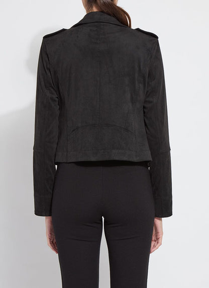 Lysse Amelia Moto Vegan Suede Jacket Black