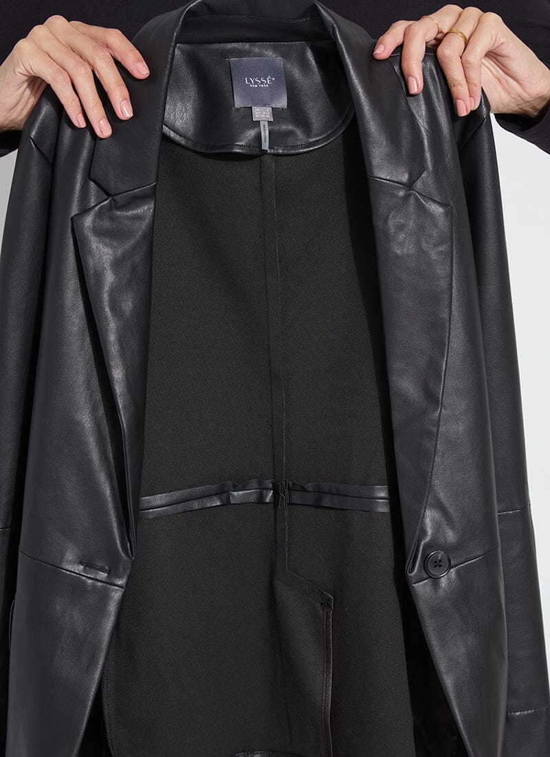 Lysse Versatile Vegan Leather Blazer Black