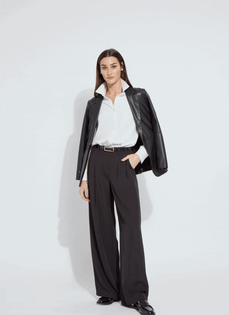 Lysse Versatile Vegan Leather Blazer Black