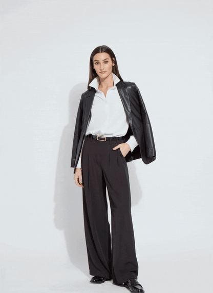 Lysse Versatile Vegan Leather Blazer Black