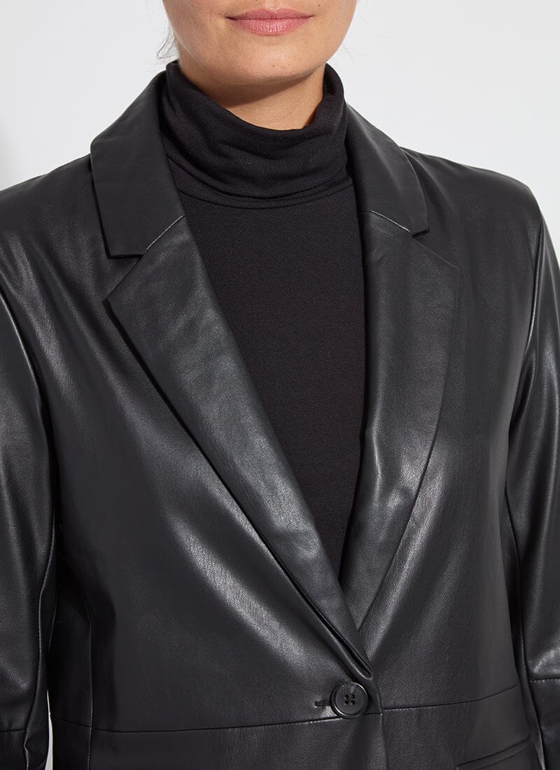 Lysse Versatile Vegan Leather Blazer Black