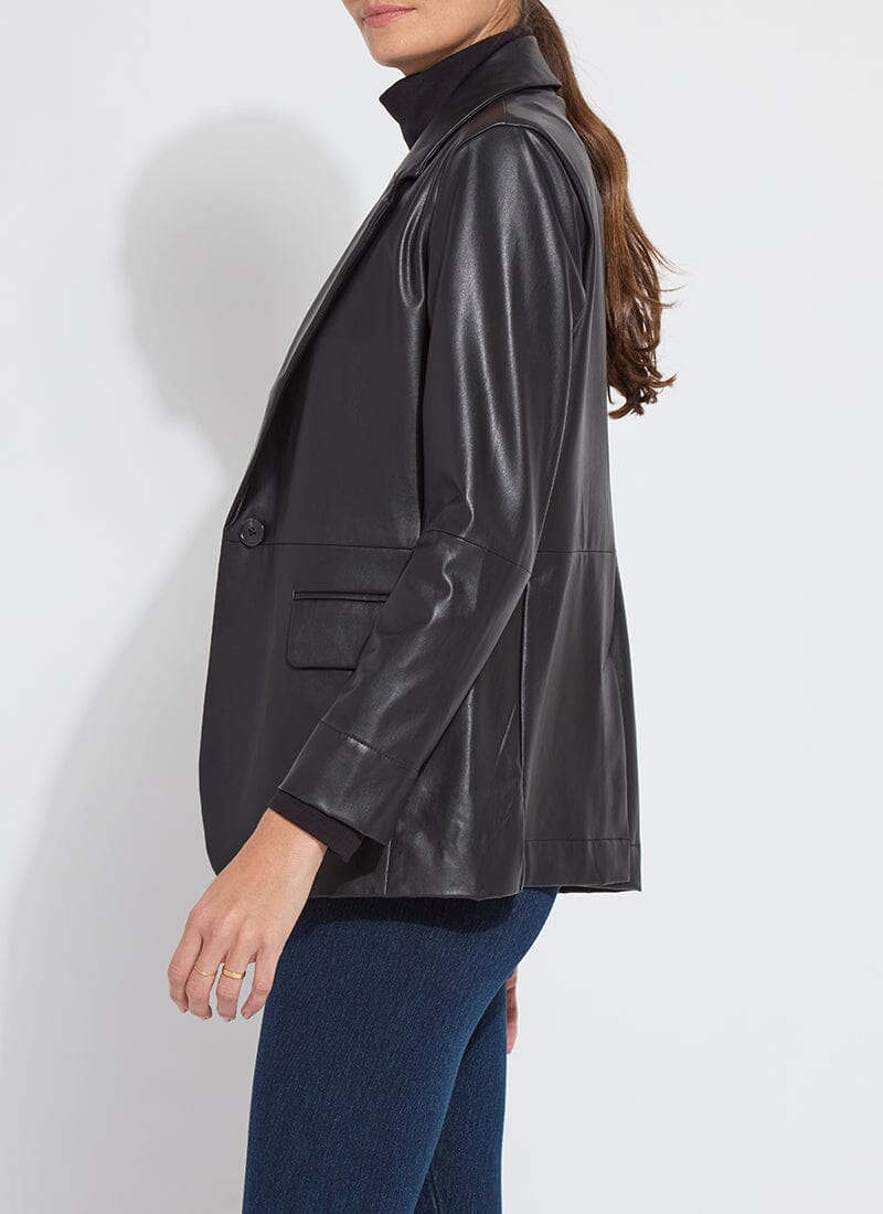 Lysse Versatile Vegan Leather Blazer Black