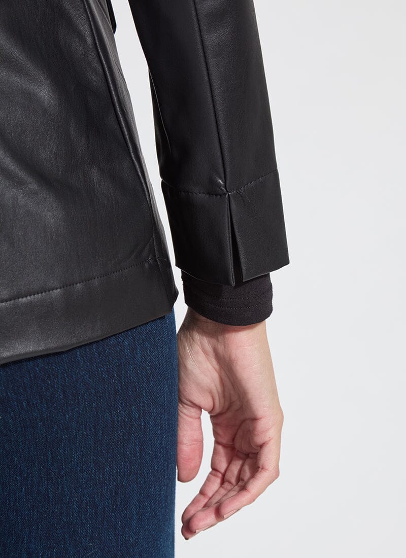 Lysse Versatile Vegan Leather Blazer Black