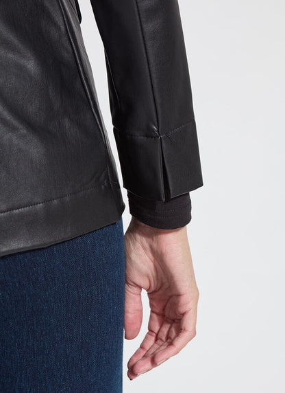 Lysse Versatile Vegan Leather Blazer Black