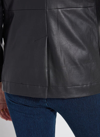 Lysse Versatile Vegan Leather Blazer Black