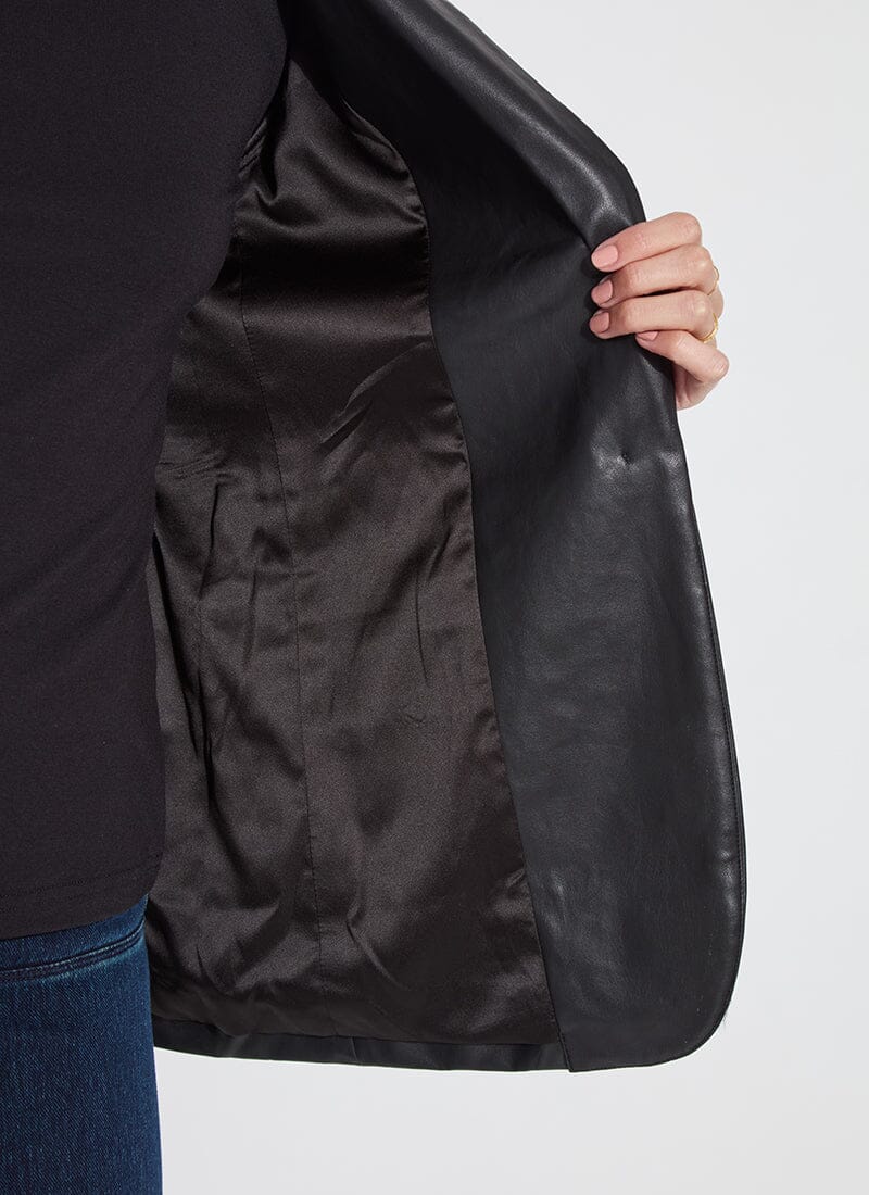 Lysse Versatile Vegan Leather Blazer Black