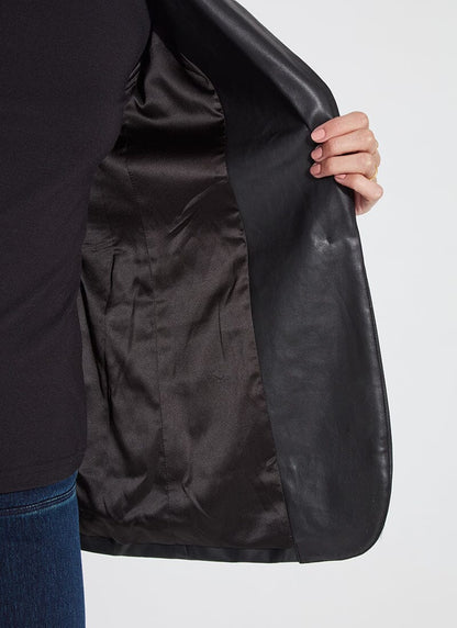 Lysse Versatile Vegan Leather Blazer Black