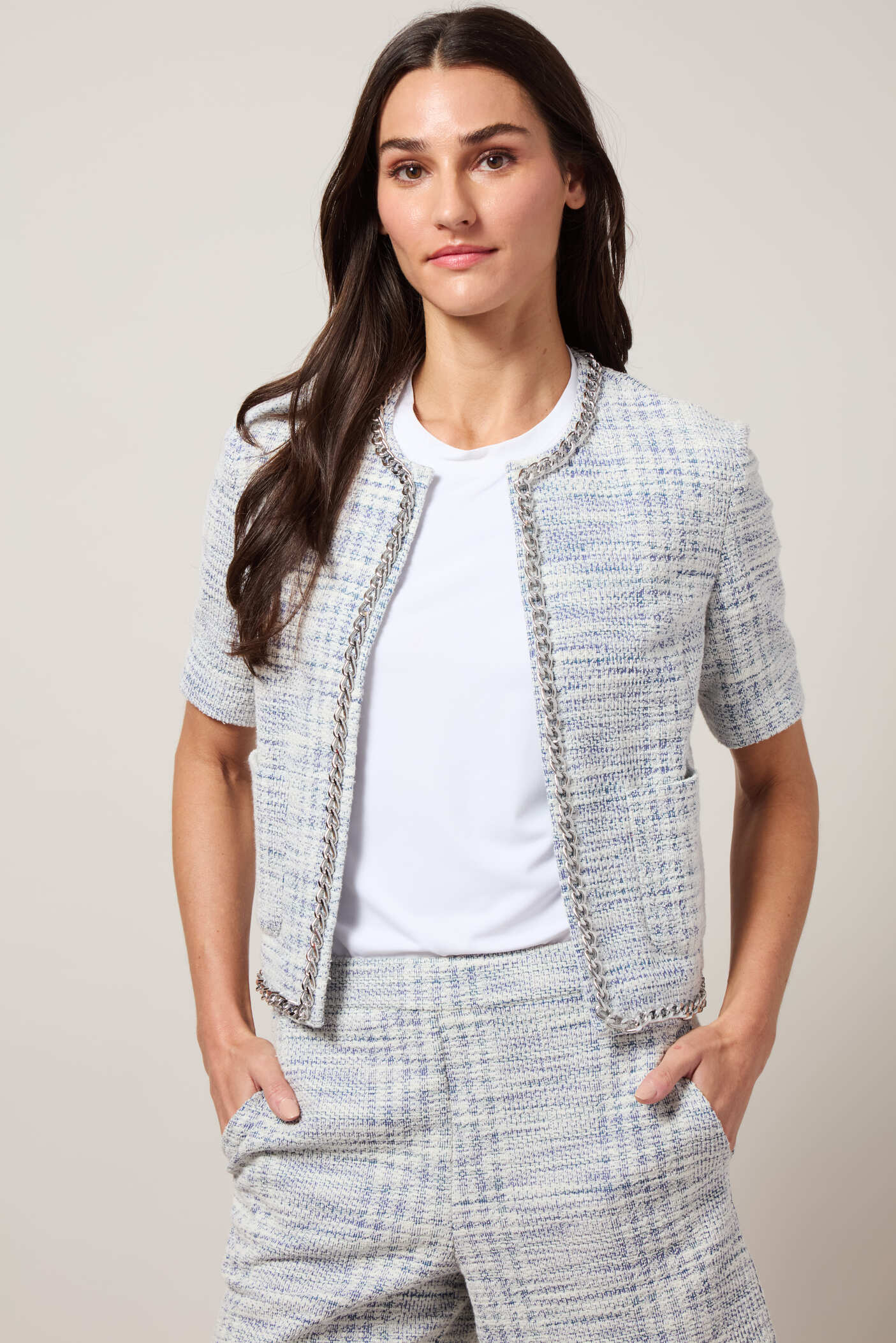 Lysse Lily Summer Tweed Jacket Azzurro Tweed
