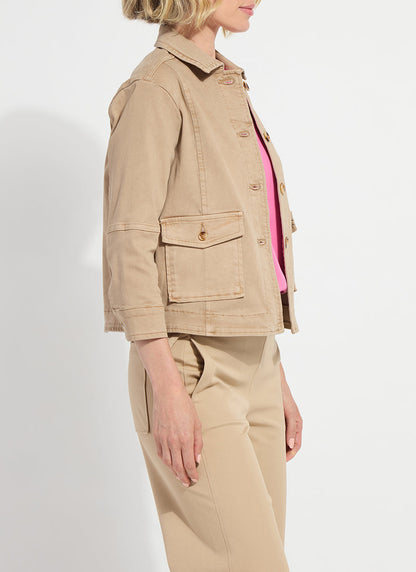 Lysse Willow Everyday Denim Jacket Asutex Desert Khaki