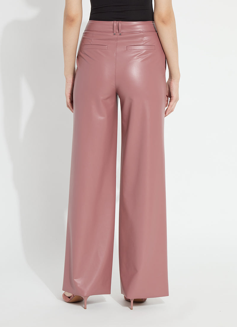 Lysse Ada Pull On Transeasonal Vegan Leather Trouser Antique Rose