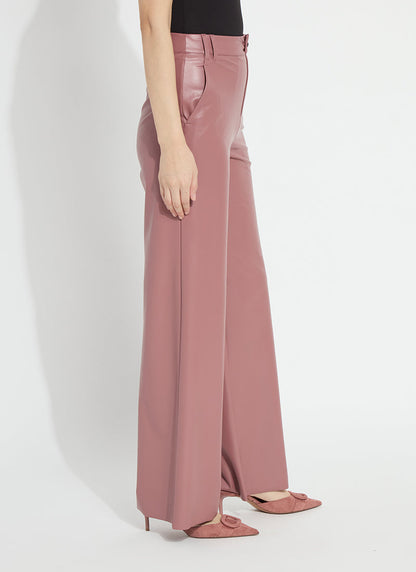 Lysse Ada Pull On Transeasonal Vegan Leather Trouser Antique Rose