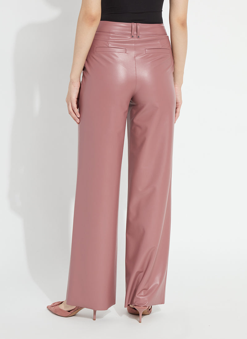 Lysse Ada Pull On Transeasonal Vegan Leather Trouser Antique Rose
