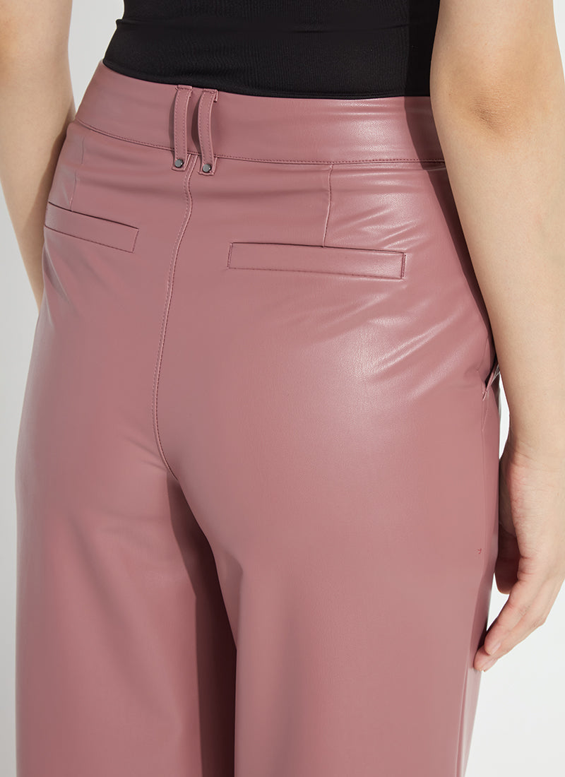 Lysse Ada Pull On Transeasonal Vegan Leather Trouser Antique Rose