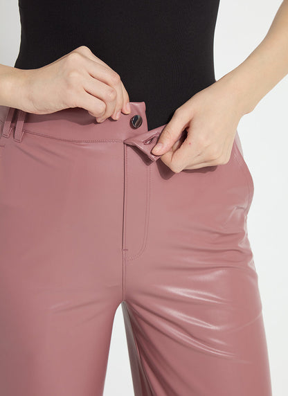 Lysse Ada Pull On Transeasonal Vegan Leather Trouser Antique Rose