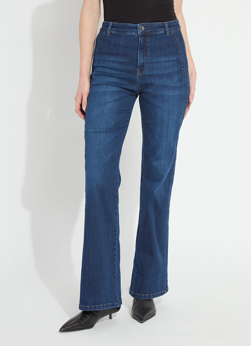 Lysse Liora Zip Front Denim Trouser Dark Authentic Midwash