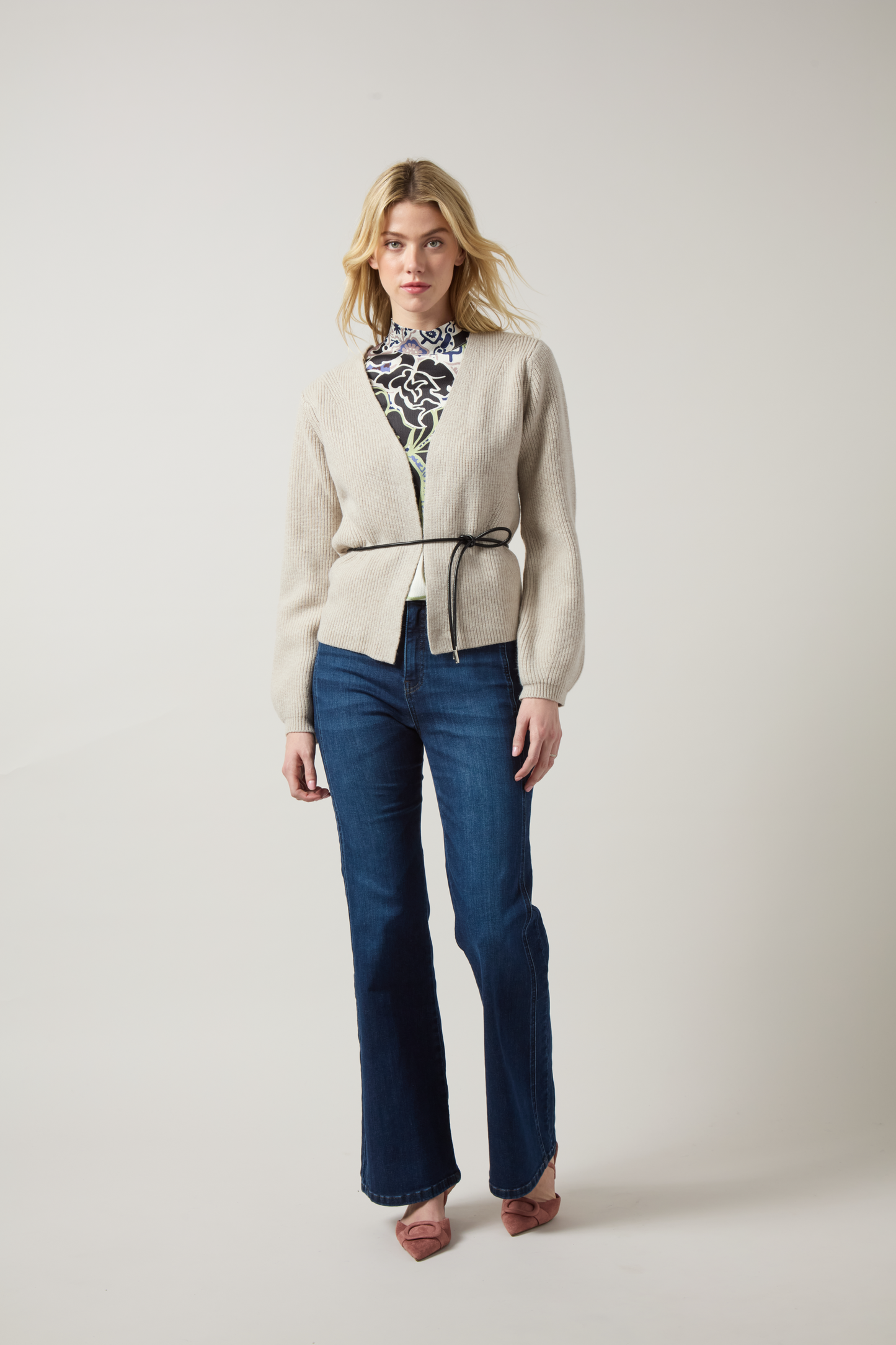 Lysse Liora Zip Front Denim Trouser Dark Authentic Midwash