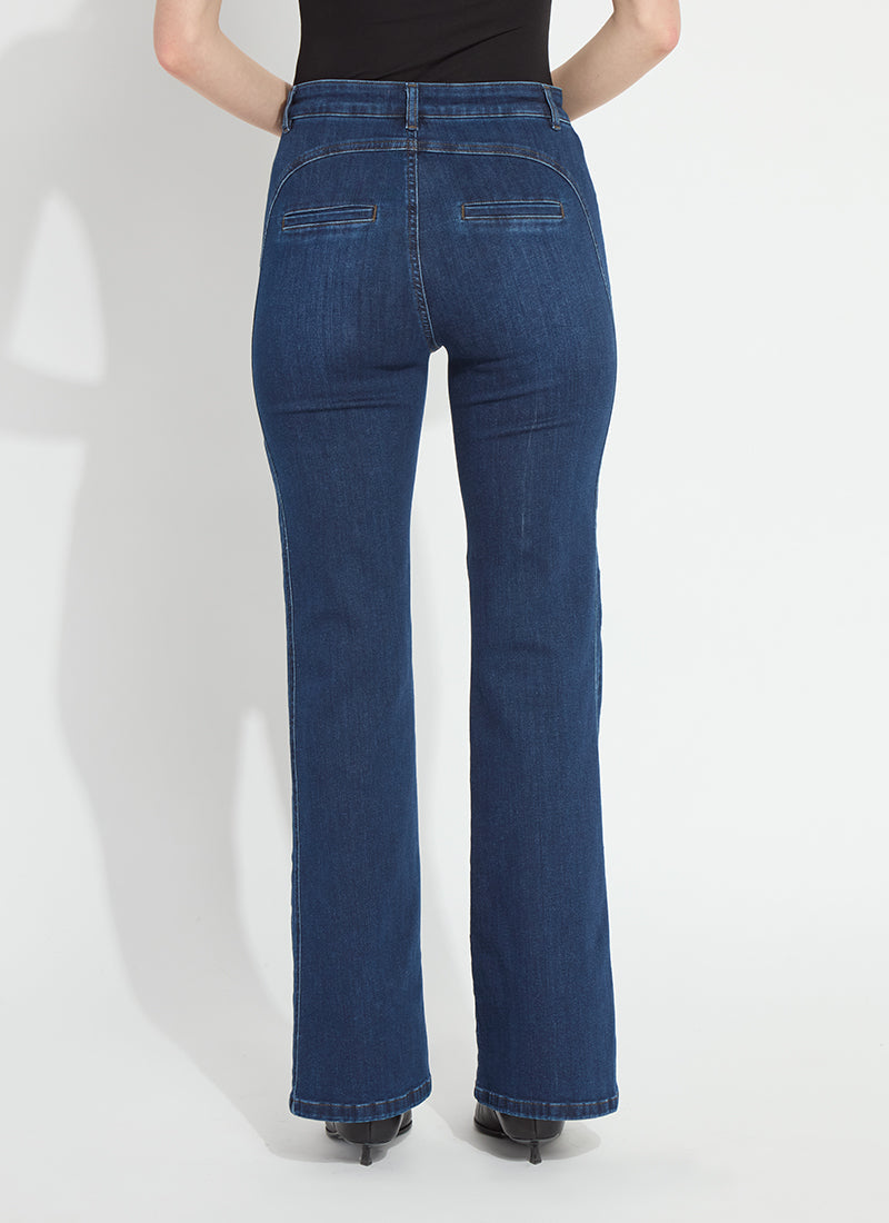 Lysse Liora Zip Front Denim Trouser Dark Authentic Midwash