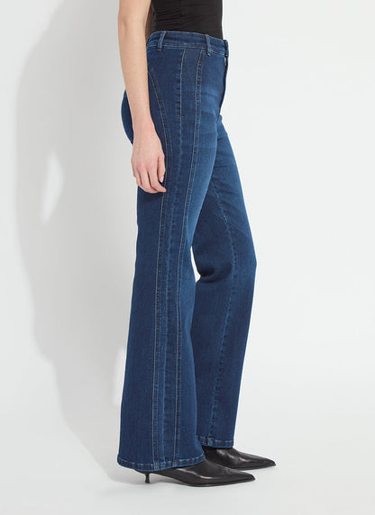 Lysse Liora Zip Front Denim Trouser Dark Authentic Midwash