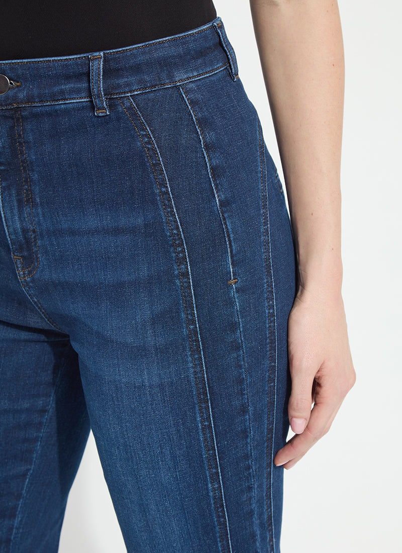Lysse Liora Zip Front Denim Trouser Dark Authentic Midwash