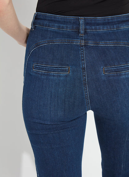 Lysse Liora Zip Front Denim Trouser Dark Authentic Midwash