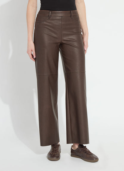 Lysse Cortina Hi Waist Wide Leg Vegan Leather (30" Inseam) Truffle