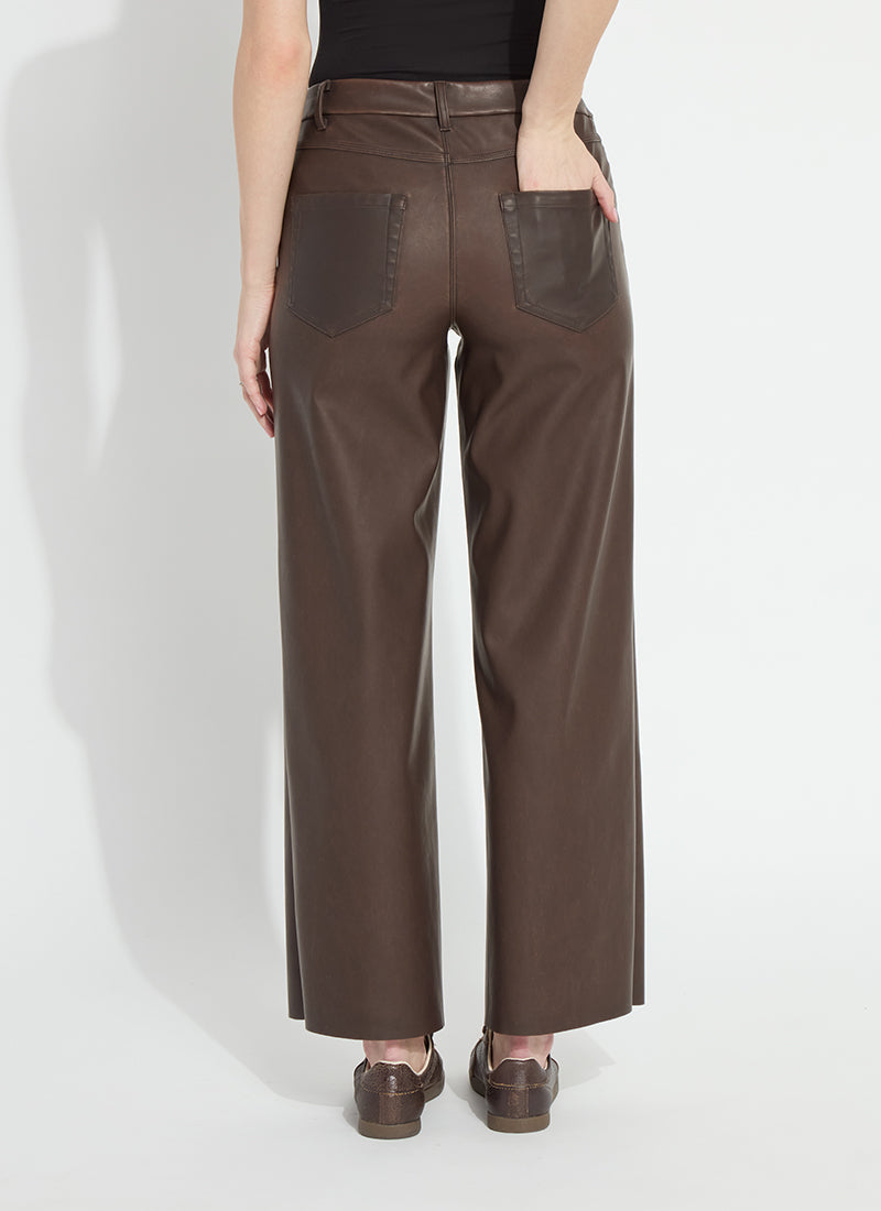 Lysse Cortina Hi Waist Wide Leg Vegan Leather (30" Inseam) Truffle
