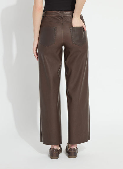 Lysse Cortina Hi Waist Wide Leg Vegan Leather (30" Inseam) Truffle