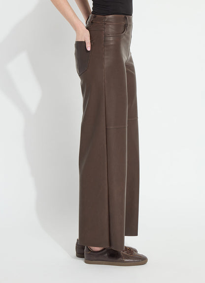 Lysse Cortina Hi Waist Wide Leg Vegan Leather (30" Inseam) Truffle
