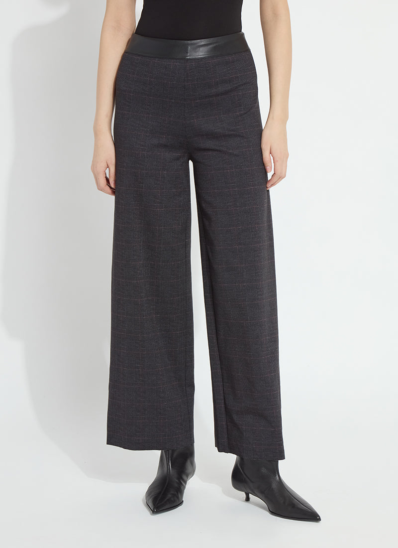 Lysse Denver Hi Waist Wide Leg Printed Ponte (28" Inseam) Midnight Manor Plaid