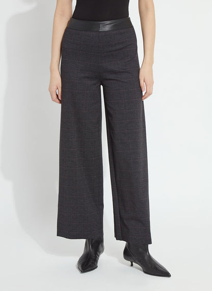 Lysse Denver Hi Waist Wide Leg Printed Ponte (28" Inseam) Midnight Manor Plaid