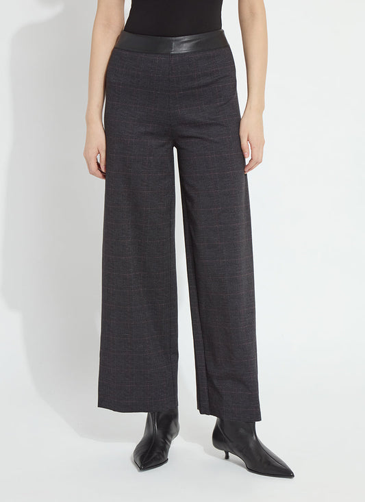 Lysse Denver Hi Waist Wide Leg Printed Ponte (28" Inseam) Midnight Manor Plaid