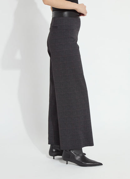 Lysse Denver Hi Waist Wide Leg Printed Ponte (28" Inseam) Midnight Manor Plaid