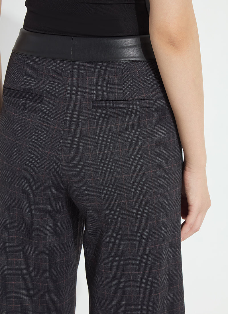 Lysse Denver Hi Waist Wide Leg Printed Ponte (28" Inseam) Midnight Manor Plaid
