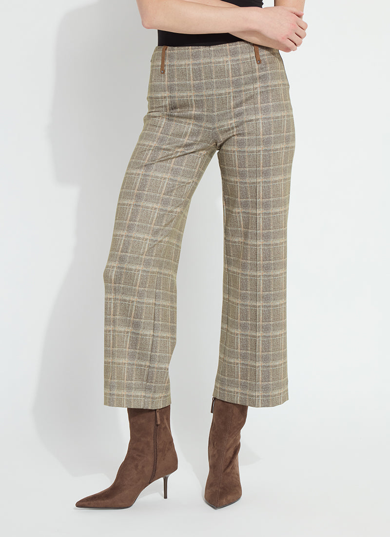 Lysse Livia Crop Pant Smoked Green Plaid