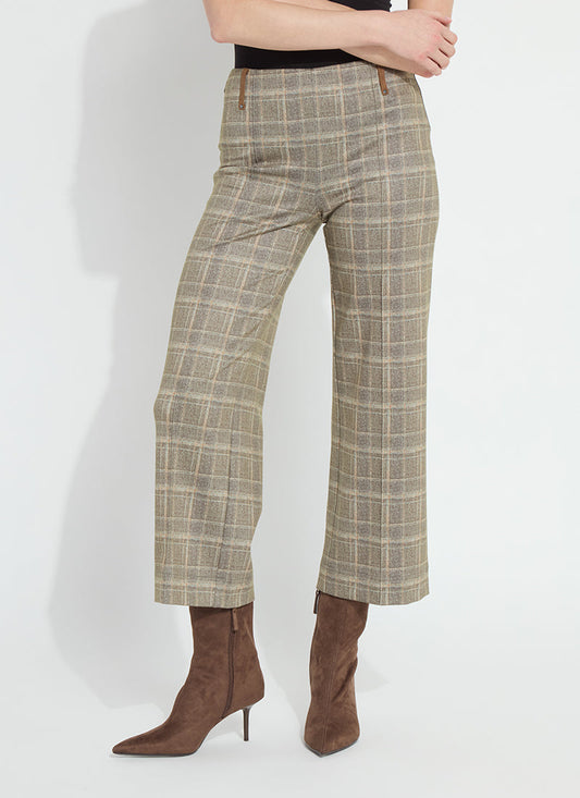 Lysse Livia Crop Pant Smoked Green Plaid